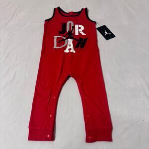 JORDAN Outside The Lines Long Romper Red Unisex Baby Size 18 Months New With Tag